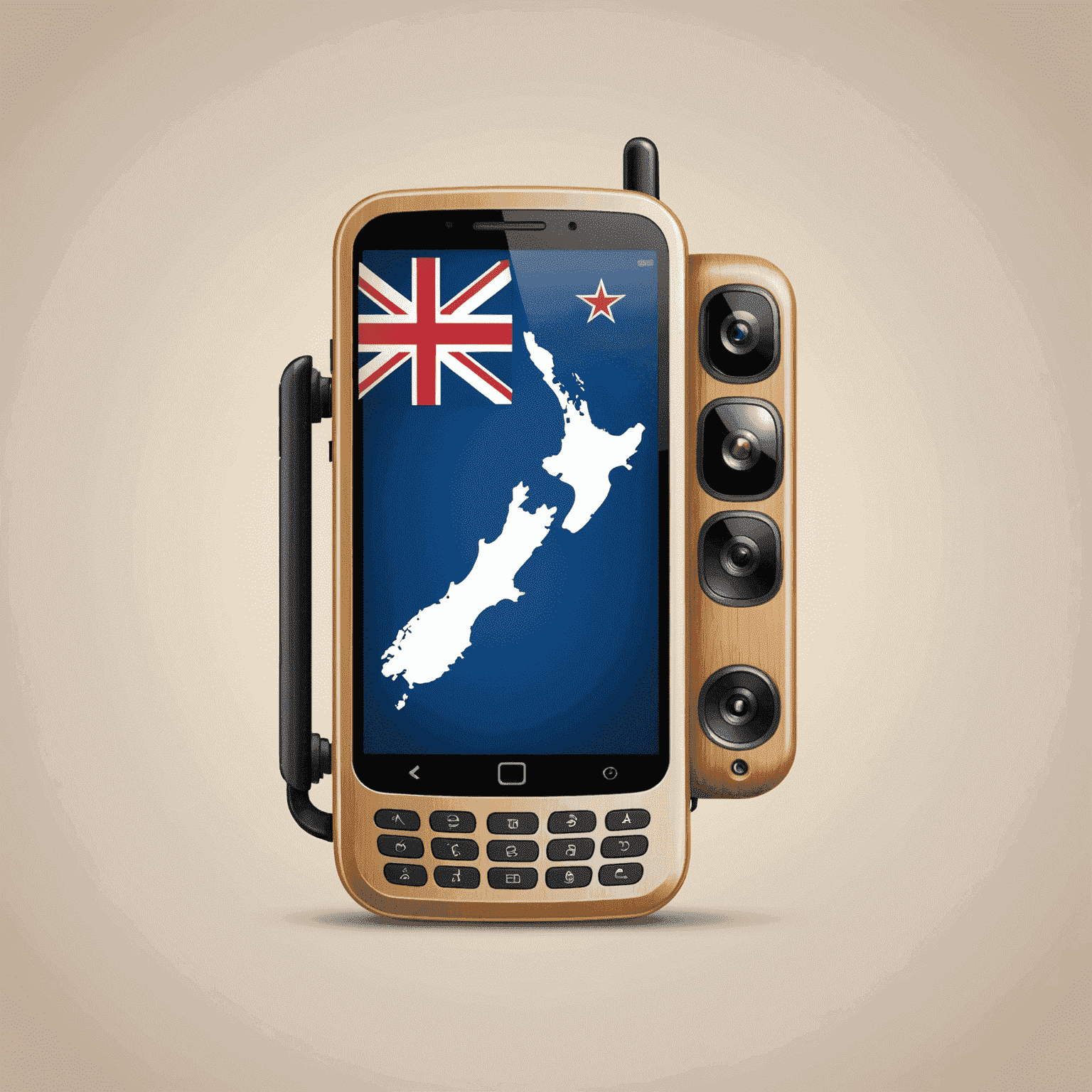 mobibole_com logo featuring a stylized mobile phone with New Zealand-inspired elements