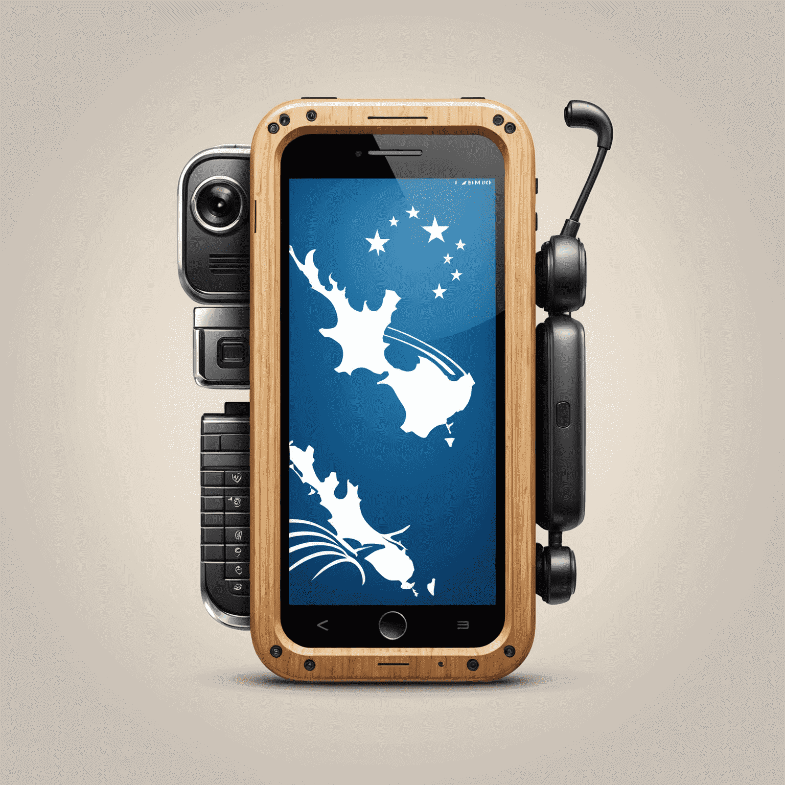 mobibole_com logo featuring a stylized mobile phone with New Zealand-inspired elements
