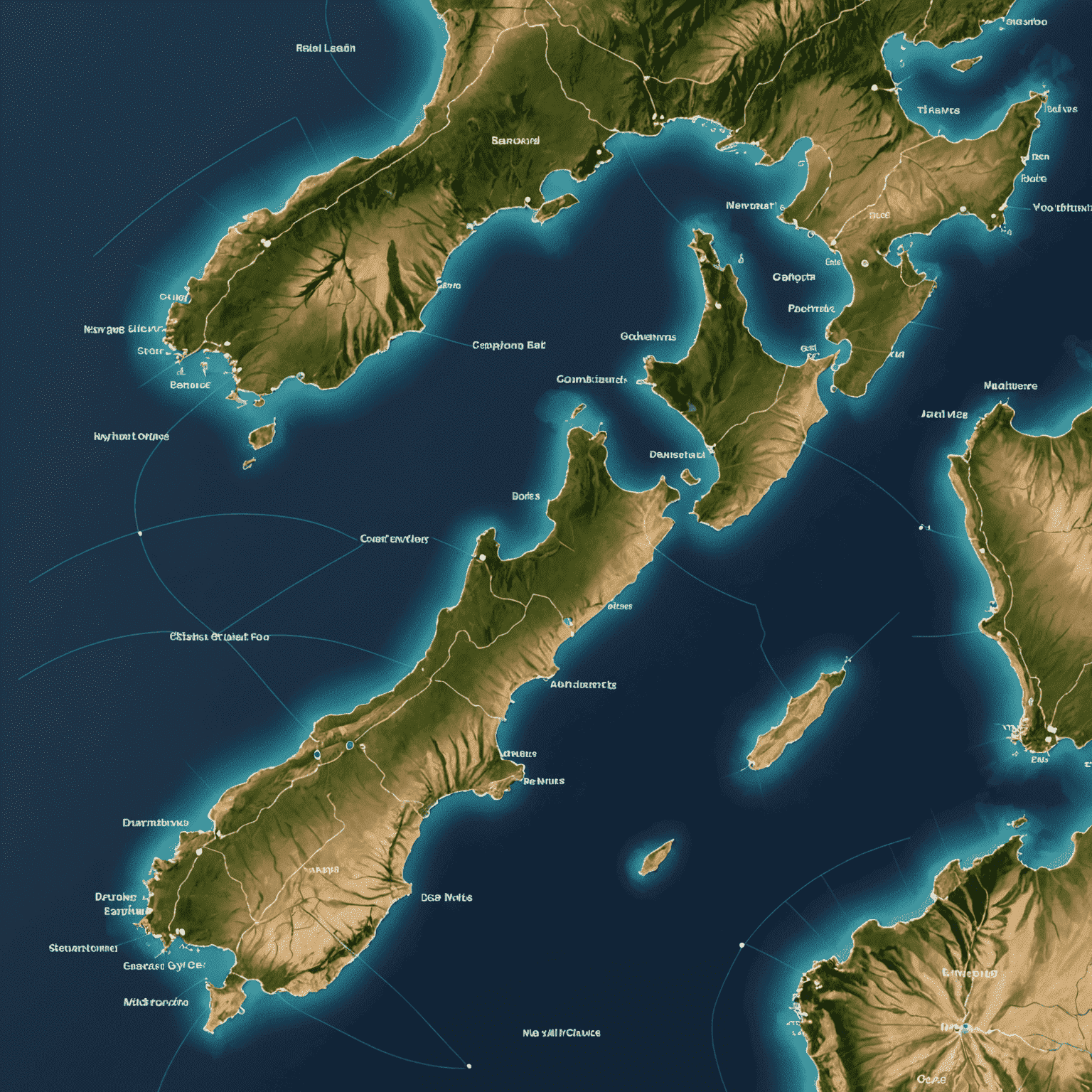 Map of New Zealand with 5G towers and coverage areas highlighted